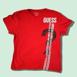 Guess red cotton tee shirt size large